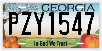 GA license plate PZY1547