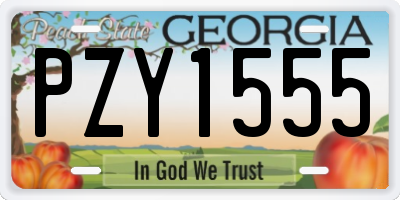 GA license plate PZY1555
