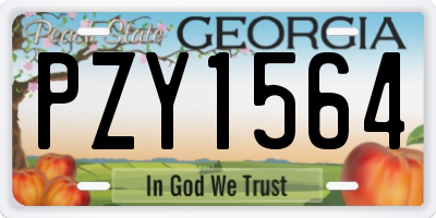 GA license plate PZY1564