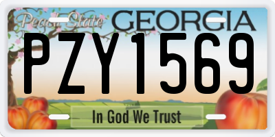 GA license plate PZY1569