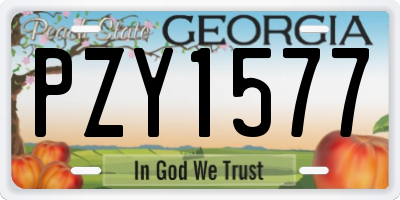 GA license plate PZY1577