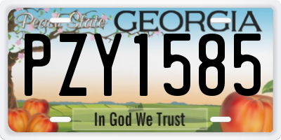GA license plate PZY1585