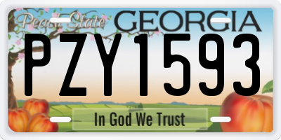 GA license plate PZY1593