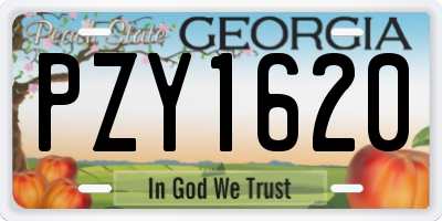 GA license plate PZY1620