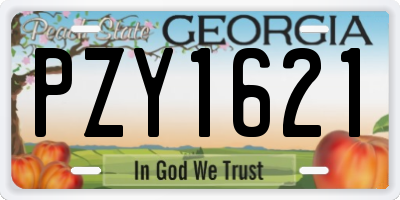 GA license plate PZY1621