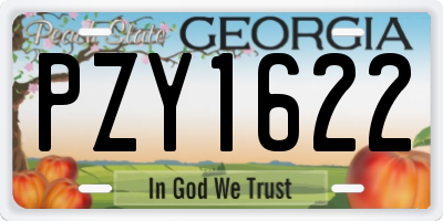GA license plate PZY1622