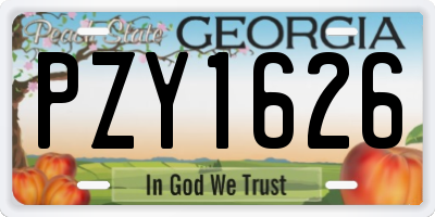 GA license plate PZY1626