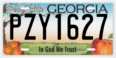 GA license plate PZY1627