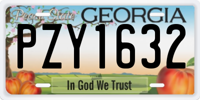 GA license plate PZY1632