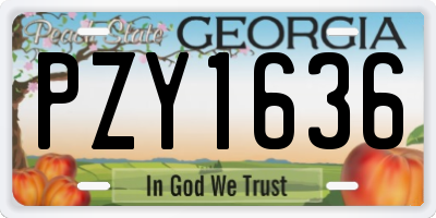 GA license plate PZY1636