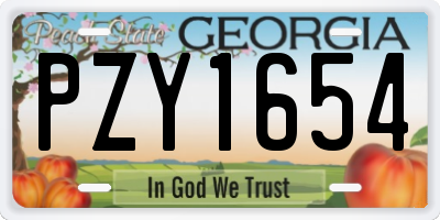 GA license plate PZY1654