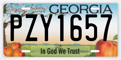 GA license plate PZY1657