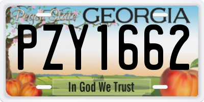 GA license plate PZY1662