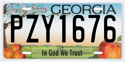 GA license plate PZY1676
