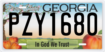 GA license plate PZY1680