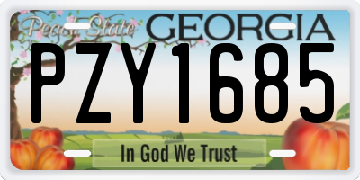 GA license plate PZY1685