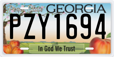 GA license plate PZY1694