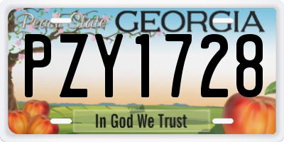 GA license plate PZY1728