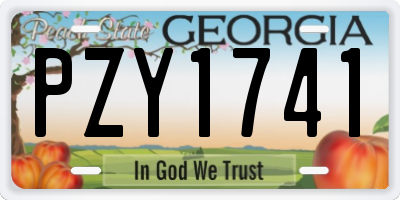 GA license plate PZY1741