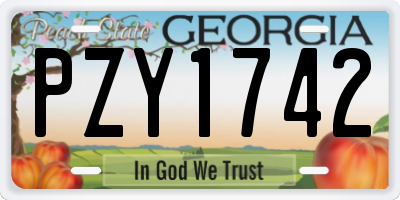 GA license plate PZY1742