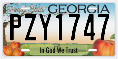 GA license plate PZY1747