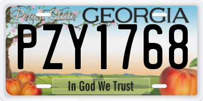 GA license plate PZY1768