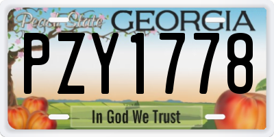 GA license plate PZY1778