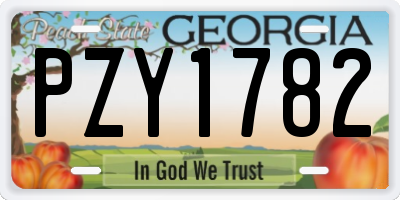 GA license plate PZY1782