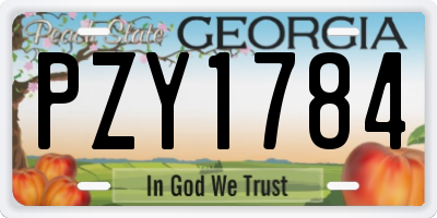 GA license plate PZY1784