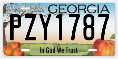 GA license plate PZY1787