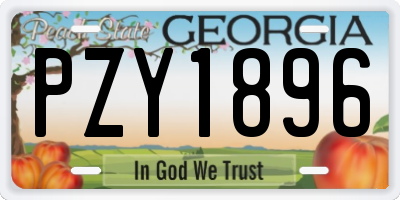 GA license plate PZY1896