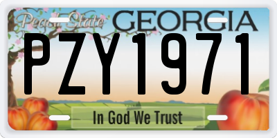 GA license plate PZY1971