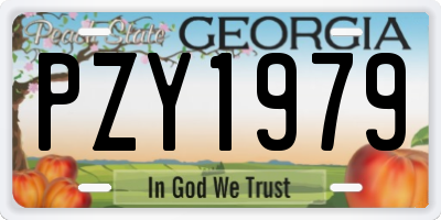 GA license plate PZY1979