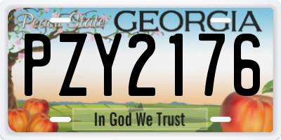 GA license plate PZY2176