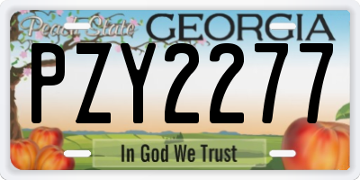 GA license plate PZY2277