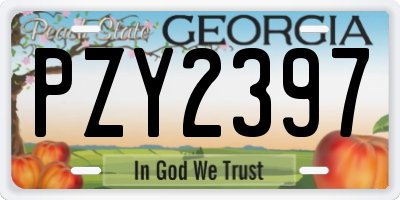 GA license plate PZY2397