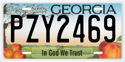 GA license plate PZY2469