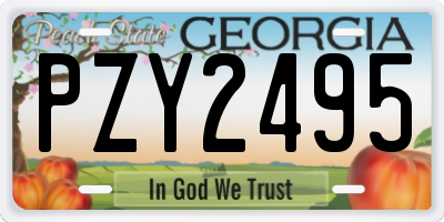GA license plate PZY2495