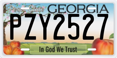 GA license plate PZY2527