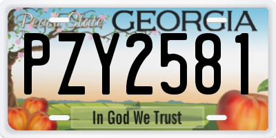 GA license plate PZY2581
