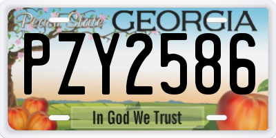 GA license plate PZY2586