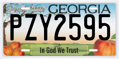GA license plate PZY2595