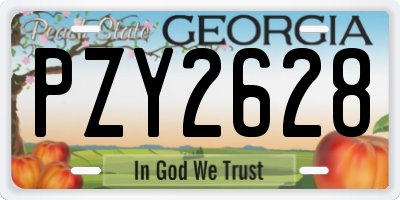 GA license plate PZY2628