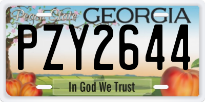 GA license plate PZY2644