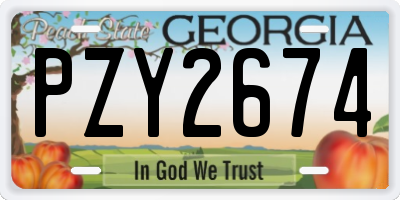 GA license plate PZY2674