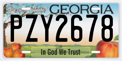 GA license plate PZY2678