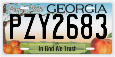 GA license plate PZY2683