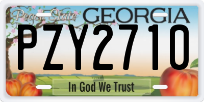 GA license plate PZY2710