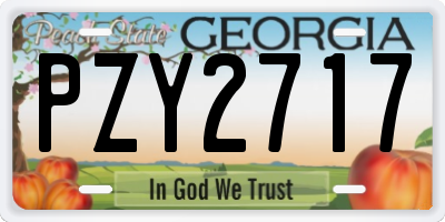 GA license plate PZY2717