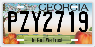 GA license plate PZY2719